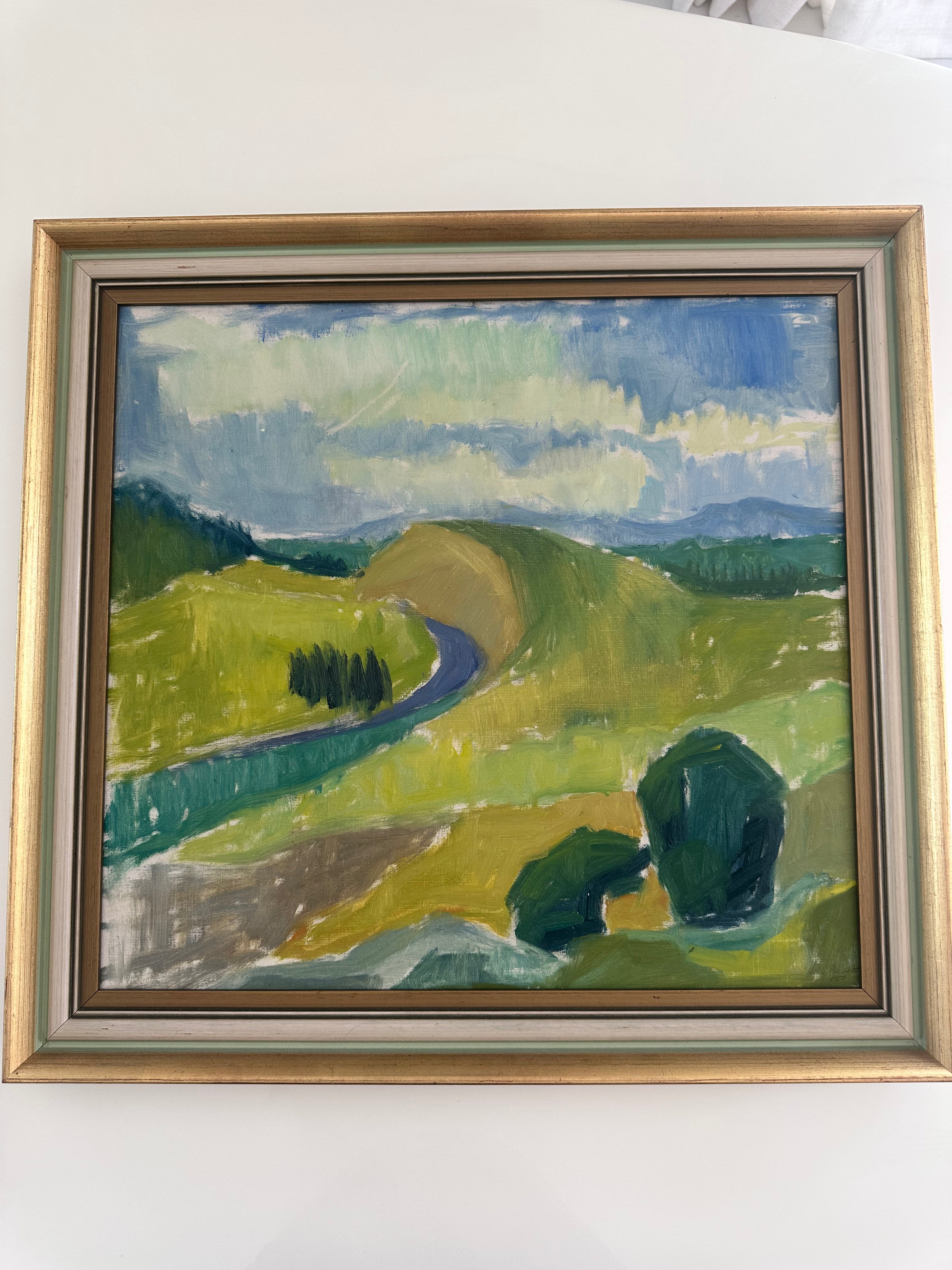 Swedish Mid-Century Green Landscape