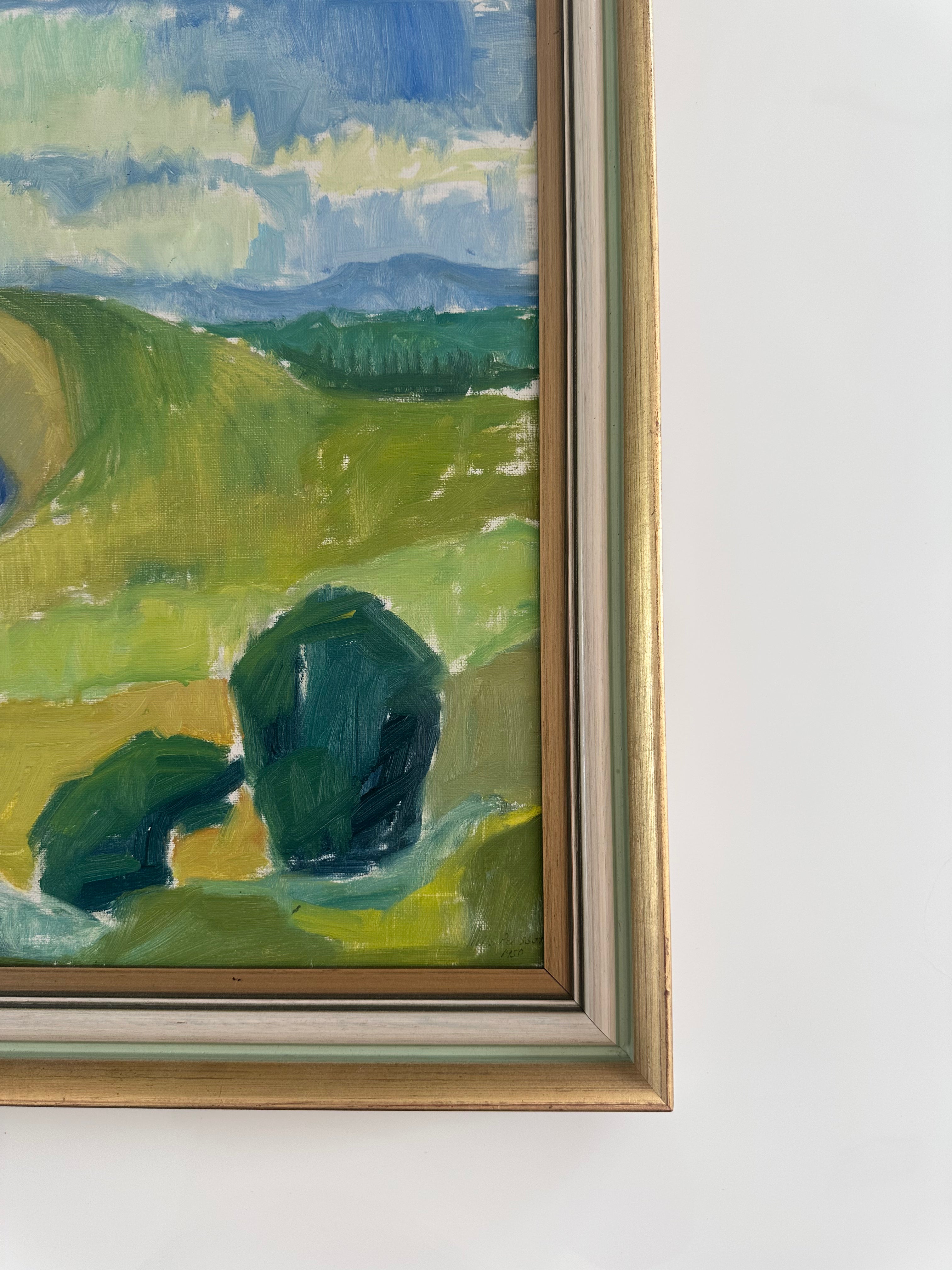 Swedish Mid-Century Green Landscape