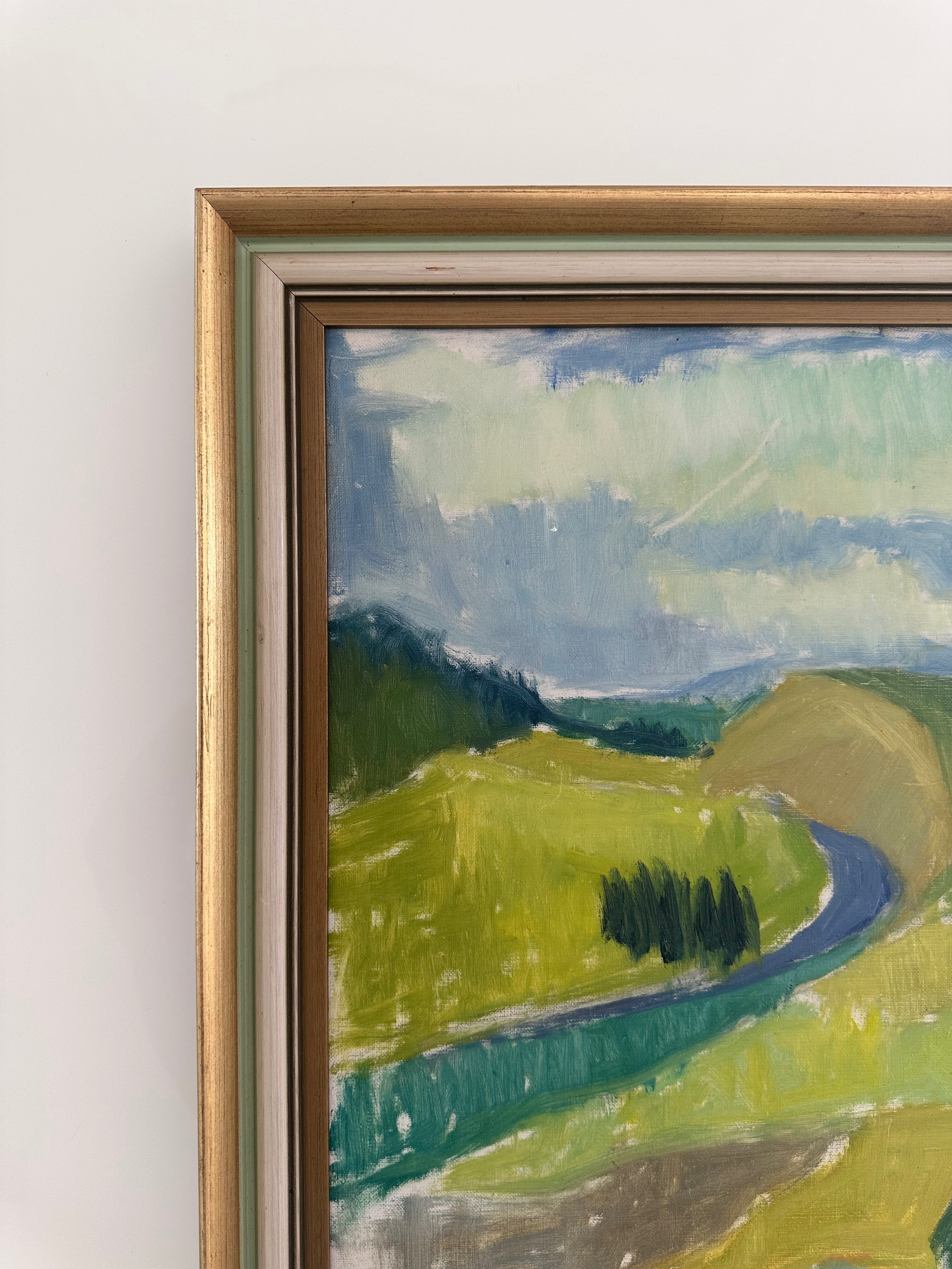 Swedish Mid-Century Green Landscape