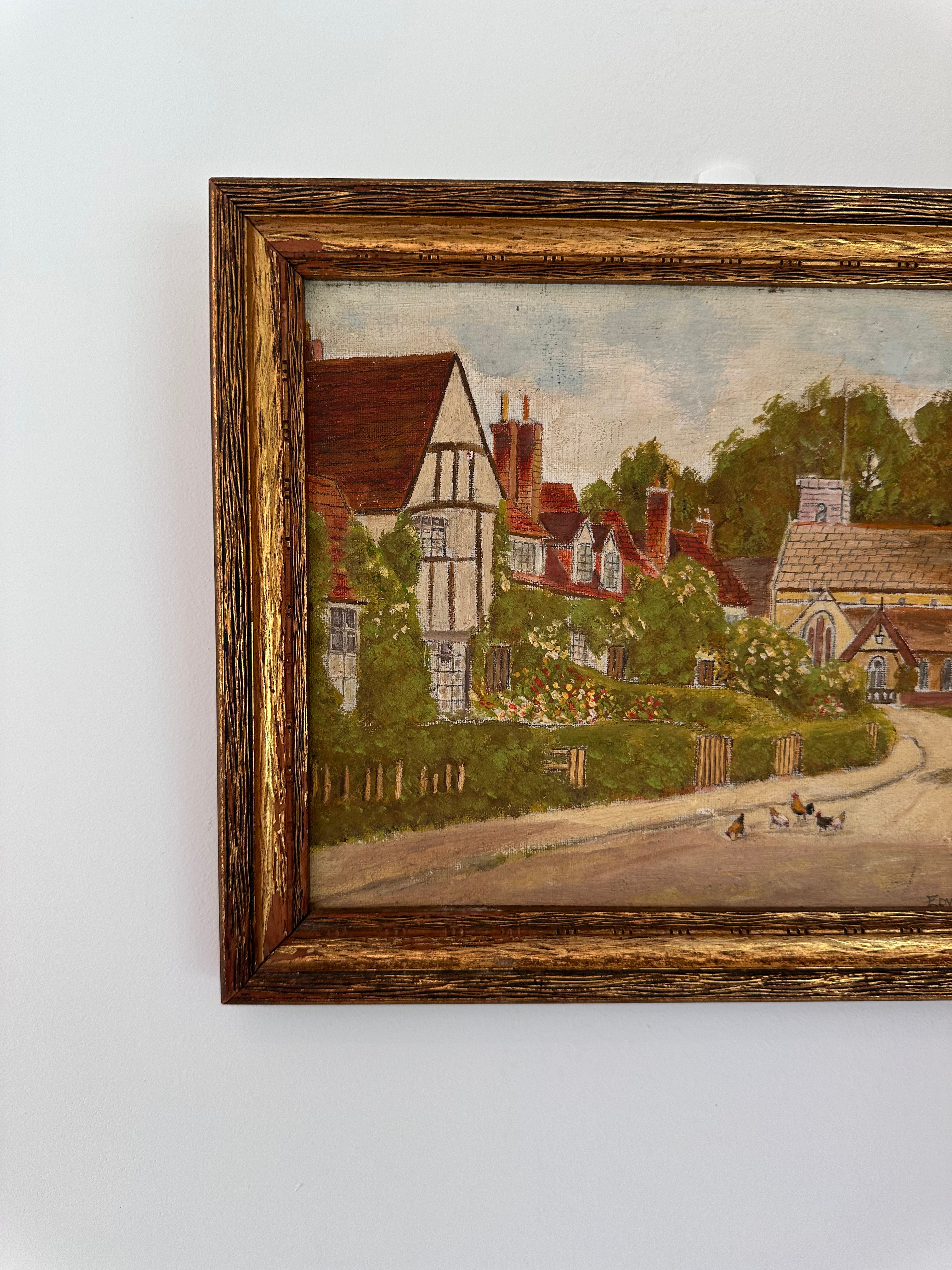 English Village Scene : EDWIN CURTIS (British, 1885–1943/46)