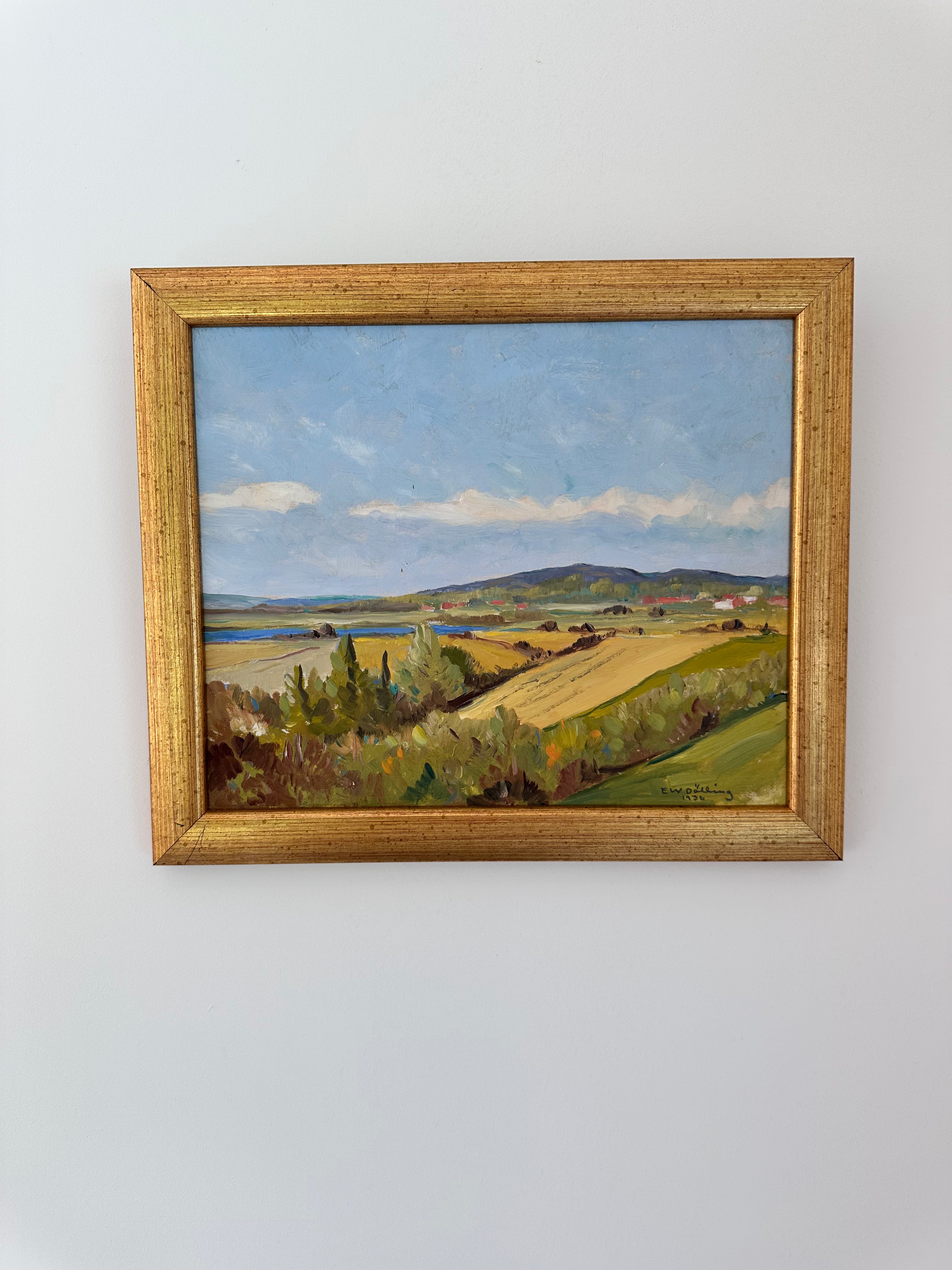 Small Blue Swedish Landscape: ERNST WILHELM DÖLLING (1897–1950)
